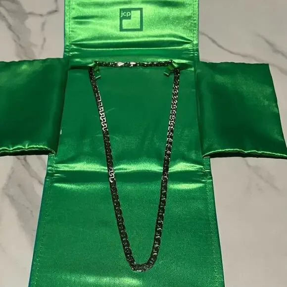 Thick Figaro Chain Stainless Steel Silver Color 24” long Men Women Necklace - Picture 4 of 9